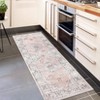 Washable Area Rug with Rubber Backing Low Pile Floral Vintage Rug Large Foldable Stain Resistant Indoor Carpet for Living Room Bedroom - 3 of 4