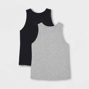 Women's Slim Fit Ribbed 2pk Bundle Tank Top - A New Day™ - 1 of 3