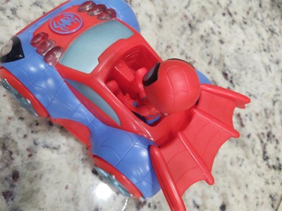 Spidey and His Amazing Friends Glow Tech Web-Crawler - Coche de juguete con  figura de acción de Spider-Man, juguetes preescolares de superhéroes de