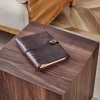 GlasFlength Modern Chic Coffee Tables, Center Table with Sleek Minimalist Design for Living Room Decor, Brown,16”*16”*16" - 4 of 4
