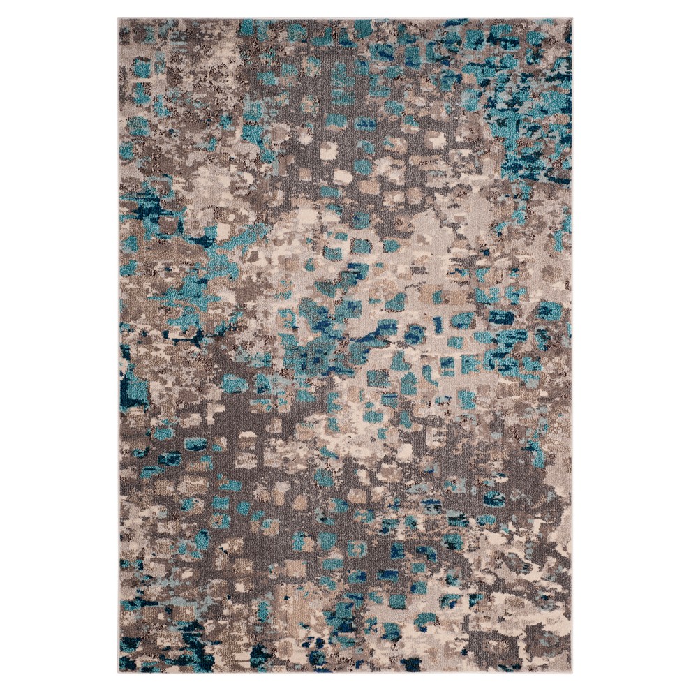Gray/Light Blue Splatter Loomed Area Rug 5'1inx7'7in - Safavieh