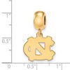 Black Bow Jewelry 14k Yellow Gold Plated Sterling Silver North Carolina Tar Heels NCAA Bead Charm - 2 of 3