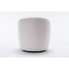 Gulches Ivory White Teddy Fabric Swivel Accent Armchair, Upholstered Barrel Chair with Black Metal Ring & Wooden Frame, 360¡ã Swivel - 4 of 4