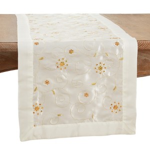 Saro Lifestyle Embroidered And Sequined Holiday Runner - 1 of 3
