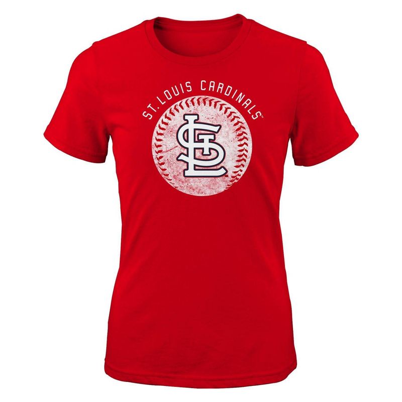 MLB St. Louis Cardinals Girls&#39; Crew Neck T-Shirt, 1 of 2