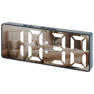 REGALWOVEN Dimmable LED Alarm Clock Dual Alarms Voice Control 6.3"L x 1.2"W x 2.4"H1 Pc - 1 of 4