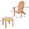 Costway 3PCS Patio Adirondack Chair Table Set Garden Deck Furniture - 2 of 4