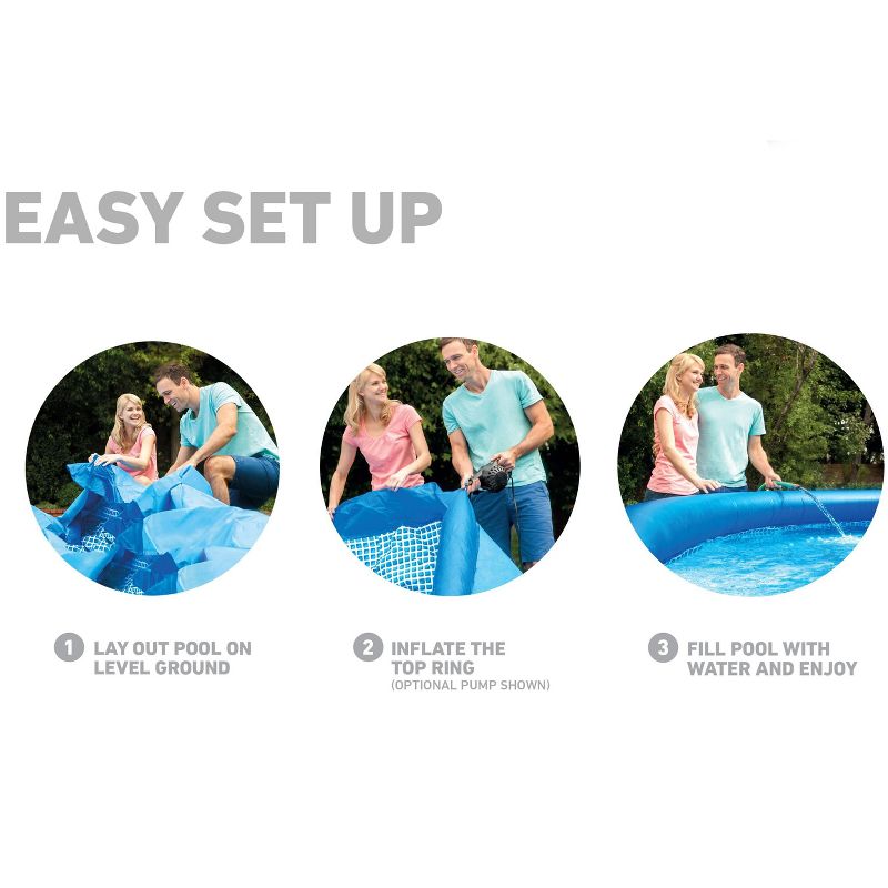 Intex 15' x 42" Inflatable Swimming Pool w/ pool set and Intex 15-Ft  Pool Cover, 5 of 7