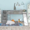 Streamdale Stairway Twin Size Loft Bed with Two Drawers and Slide, Gray - 2 of 4