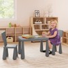 Tangkula Kids Table & 2 Chairs Set Toddler Activity Play Dining Study Desk Gray - 2 of 4