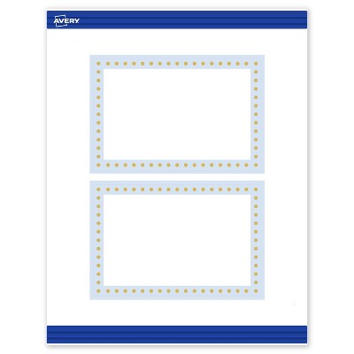 Avery Printable Rectangle Postcards, Gold Dots with Blue Border, 4" x 6", Matte White Rectangle Postcards, Laser/Inkjet, 20ct, Great for Postcards