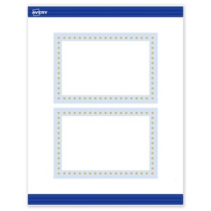 Avery Printable Rectangle Postcards, Gold Dots with Blue Border, 4" x 6", Matte White Rectangle Postcards, Laser/Inkjet, 20ct, Great for Postcards - 1 of 4