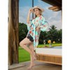 HAPPY BAY Women's Open Front Summer Beach Bikini Cardigan Swimsuit Swimwear Coverups Beachwear Mini Bathing Suit Duster L-XL Multicolored, Leaf - 3 of 4