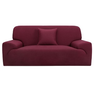 PiccoCasa High Stretch Solid Polyester Sofa Slipcovers with One Pillowcase - 1 of 3