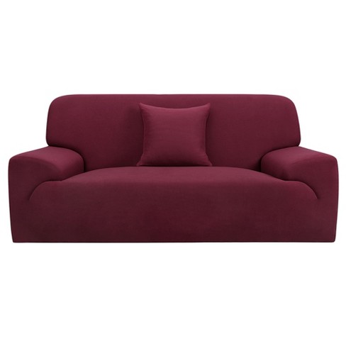 Piccocasa Stretch Loveseat 1 2 3 Seater Chair Solid Color Polyester Sofa  Slipcovers 1 Pc Burgundy 69-86 Inches : Target
