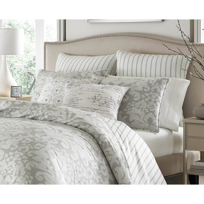 Camden Gray Cotton Reversible Full Comforter Set