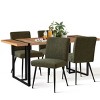 5-Piece Dining Set for 4 ,Rectangular 59" Dining Table Wood Grain Top with Upholstered Dining Chairs for Dining Room, Living Room-Tanpinhause - 2 of 4
