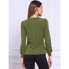 INSPIRE CHIC Women's Casual Crew Neck Long Sleeve Button Down Tops - 3 of 4