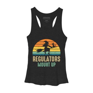 Women's Design By Humans Regulators Mount Up Halloween Witch By RedBirdLS Racerback Tank Top - 1 of 3