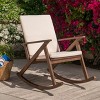 Okak Boho Recliner Chair Acacia Rocking Chair with Breathable Cushion for Garden,Porch&Backyard,Outdoor Leisure Chair,Outdoor Furniture Seating - 3 of 4