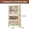 No-Assembly Foldable Storage Cabinet, 70Cm Width with 1 Hanging & 2 Transparent Drawers, Rolling Wheels, Multi-Scene Dustproof Organizer - 3 of 4