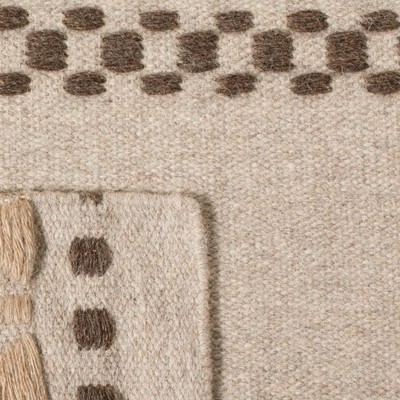 Sublime Handmade Wool Flat Weave Reversible Rug, Natural, 8' x 10'