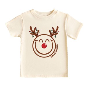 SmileyWorld Reindeer Lights - Youth Short Sleeve Graphic T-Shirt and Toddler Short Sleeve Graphic T-Shirt - 1 of 3
