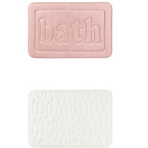 Unique Bargains 2Pcs Memory Foam Water Absorbent Quick Dry Non-Skid Bottom Soft Bathroom Rugs - 1 of 4