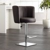 Studio 55D Triton Chrome Swivel Bar Stool 31" High Modern Adjustable Brown Faux Leather Cushion with Backrest Footrest for Kitchen Counter Height Home - 2 of 4
