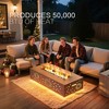 BDELITE 50,000 BTU Outdoor Fire Pit Table with LED Light, Propane Tank, Windshield, Glass Stone and Rain Cover-42*20*12 Inch - 4 of 4