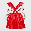 Baby Girls' 2pc Disney Minnie Mouse Christmas Bodysuit & Dress Set - Red - 2 of 4