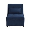 TiramisuBest Modern Lift Top Storage Bench with Pull-out Bed 1pc Dark Blue Velvet Tufted Solid Wood Furniture--Dark Blue - 4 of 4