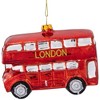 NORTHLIGHT 4.25'' Double Decker "London" Tour Bus Glass Christmas Ornament - Red - 3 of 4