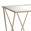 22" Fogya Mirrored Champagne Folding Table Gold Finish - Acme Furniture: No Assembly, Metal Frame, Clear Top - 2 of 4