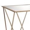 22" Fogya Mirrored Champagne Folding Table Gold Finish - Acme Furniture: No Assembly, Metal Frame, Clear Top - image 2 of 4