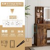 Vanity Desk with LED Lighted Mirror & Power Outlet, Makeup Vanity with Drawers & Cabinet & Chair, Vanity Table Set for Bedroom - 4 of 4