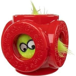 goDog Holiday Collection 2-in-1 Cage Ball Dog Toy with Furballz Squeaky Plush Dog Toy - Red, Small - 1 of 1