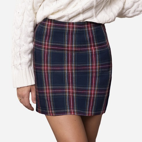 Plaid mini skirt on sale target