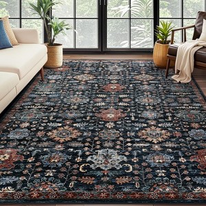 Soft Vintage Area Rug Washable Rugs for Living Room Indoor Large Traditional Farmhouse Carpet Non Slip Low Pile Bedroom Rug for Dining Room - 1 of 2