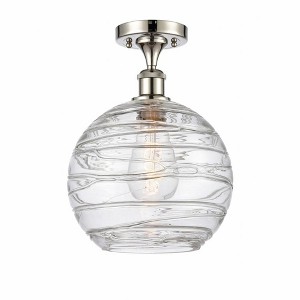 Athens Deco Swirl - 1 Light Semi-Flush Mount In Industrial Style-15 Inches Tall and 10 Inches Wide - 1 of 1