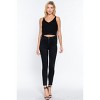 Slickblue Women's Sleeveless Sweater Top, Double V-Neck Side Ruched Knit Tank, Soft Fit Style, Black, S-L - 3 of 4