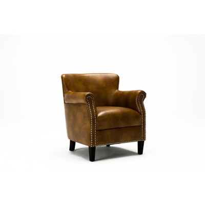 NicBex Faux Leather Accent Chair,Upholstered Living Room Chairs with High Backrest and Solid Wood Legs,Cozy Armchair,Club Chairs for Living Room