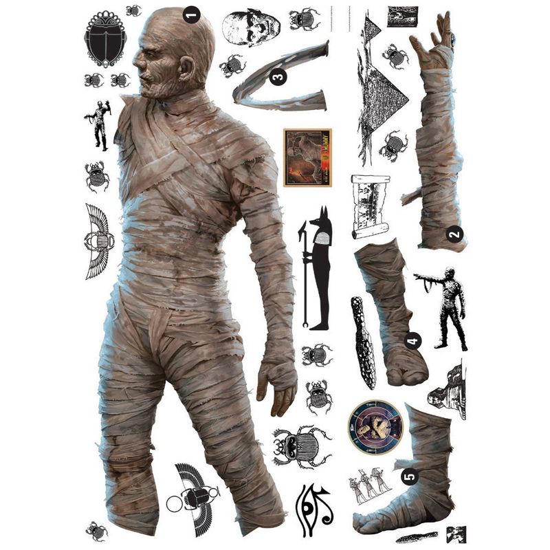 Classic Monsters The Mummy Giant Peel &#38; Stick Kids&#39; Wall Decals White - RoomMates, 4 of 8