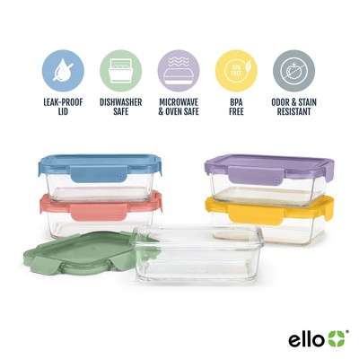 Ello 5 Cup 10Pc 5 Pack Glass Meal Prep Sets - Thumbnail 5