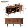 Sapphtopaz Modern TV Stand for TVs Entryway Table with Round Corner Storage Cabinet with Vertical Stripe for Living Room - 3 of 4