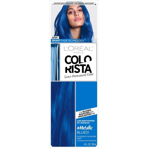 L'oreal Paris Colorista Semi-permanent Temporary Hair Color - Metallic Blue  : Target