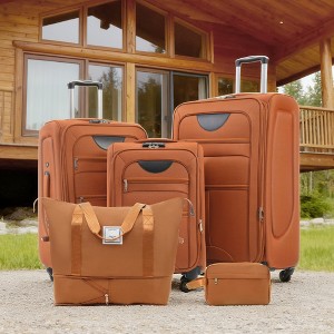 KWPZQEB 5-Piece Luggage Set (20/24/28), Softside Expandable Suitcases With Spinner Wheels & TSA Lock, W/Duffel Bag - 1 of 4