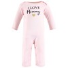 Hudson Baby Infant Girl Cotton Coveralls, Girl Mommy - 3 of 4