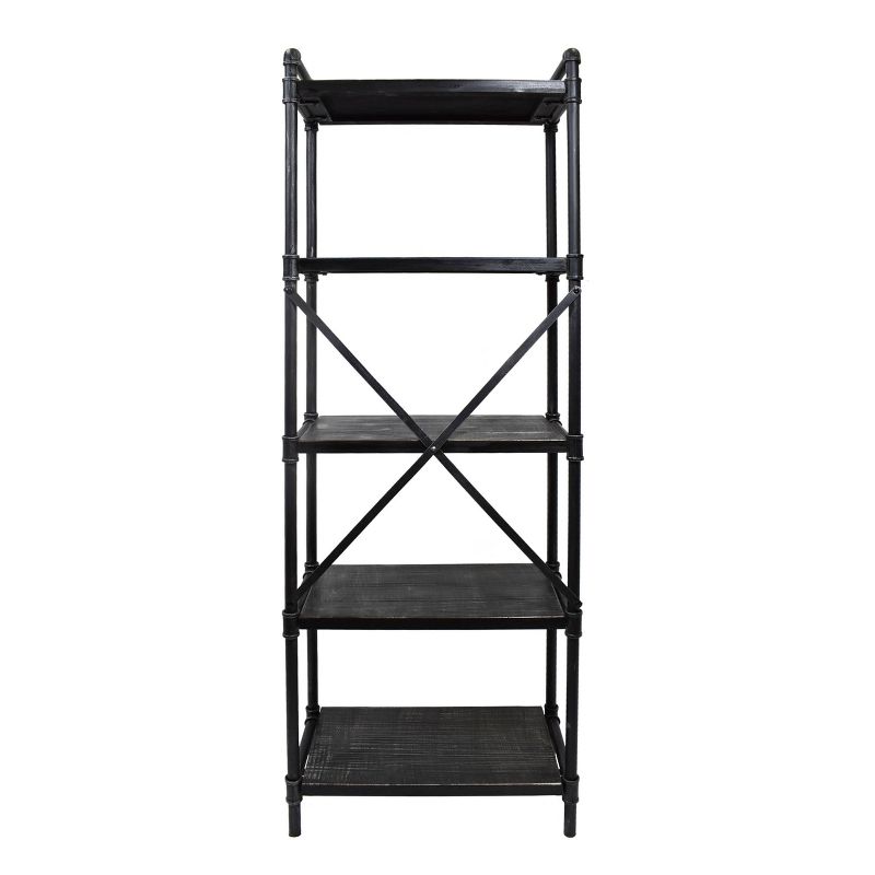 71&#34; Driscoe Industrial 5 Shelf Firwood Bookcase Gray/Pewter - Christopher Knight Home, 5 of 9