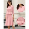 Allegra K Women's Business Office Long Sleeve Blazer Jacket Pleated Skirts 2 Piece Suit Sets Outfits - 2 of 4